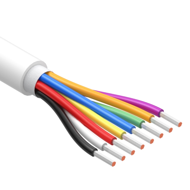 CBL 8CON 18AWG WHT BIO