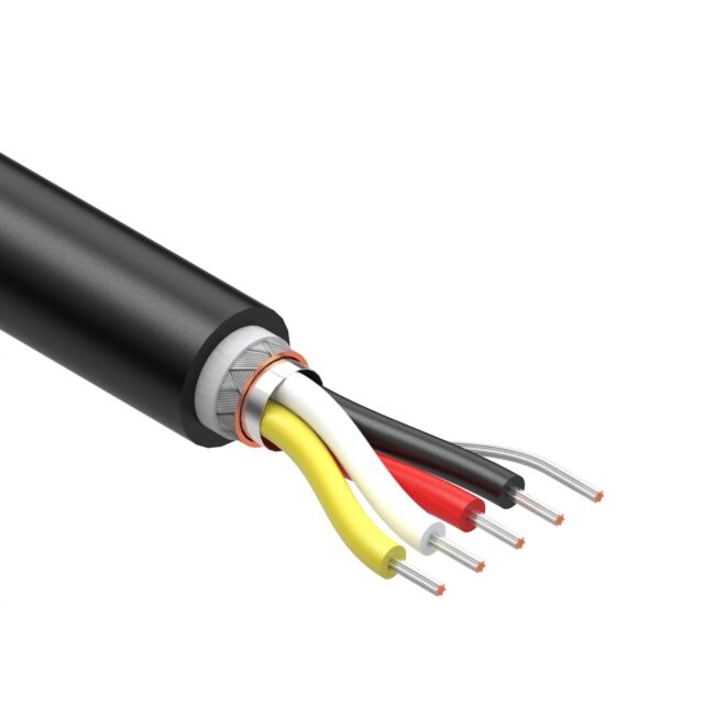 CABLE 4COND 22AWG BLK SHLD TPU