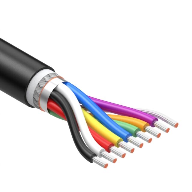 CABLE 8COND 24AWG BLK SHLD TPU