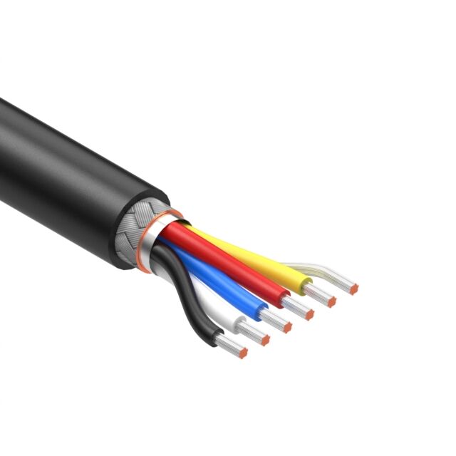 CBL 5COND 22AWG BLK SHLD METER
