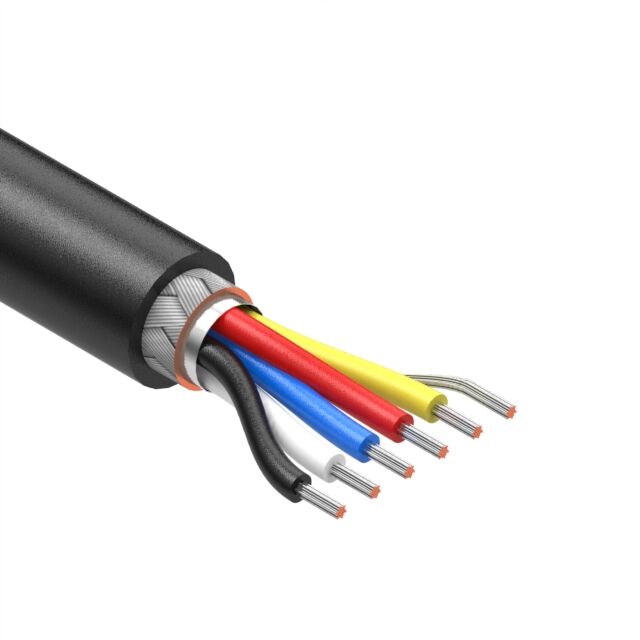 CBL 5COND 26AWG BLK SHLD METER
