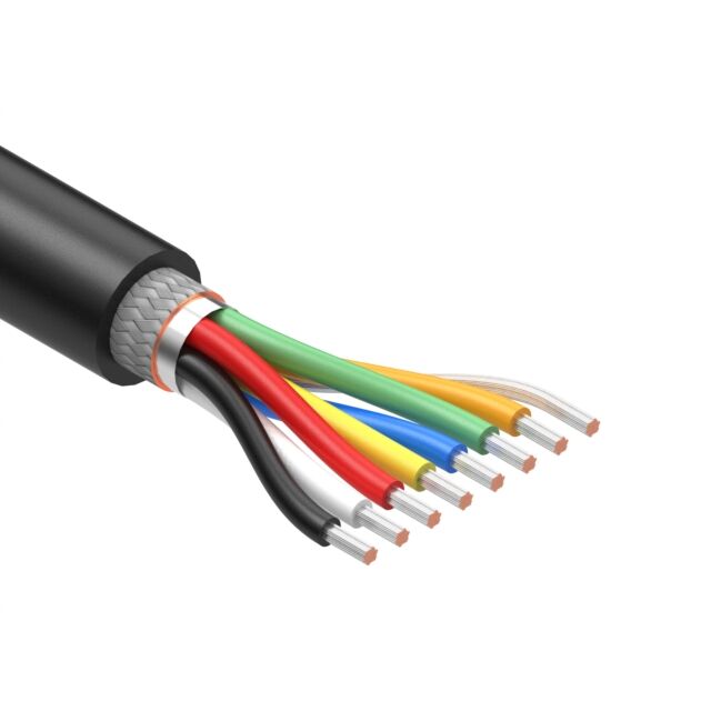 CABLE 7COND 20AWG BLACK SHLD