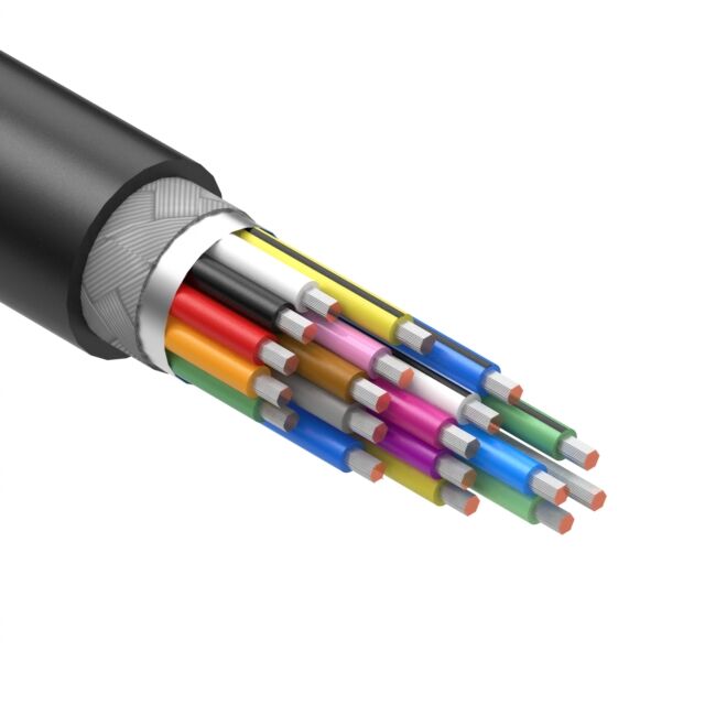 CABLE 18COND 24AWG BLACK SHLD