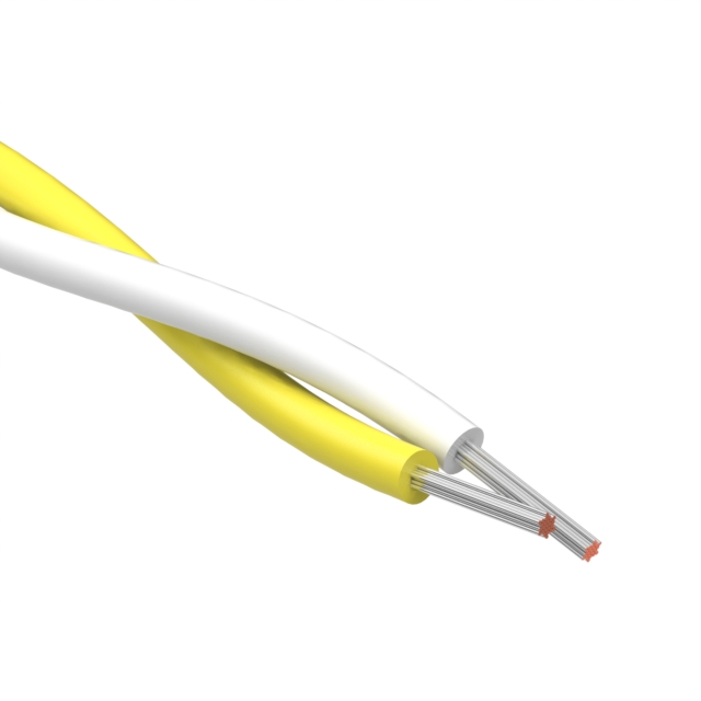 CABLE 2COND 24AWG WHITE/YELLOW
