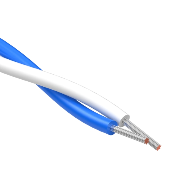 CABLE 2COND 26AWG WHITE/BLUE