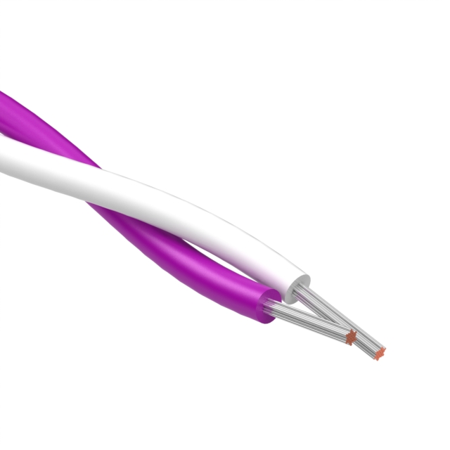 CABLE 2COND 22AWG WHITE/PURPLE