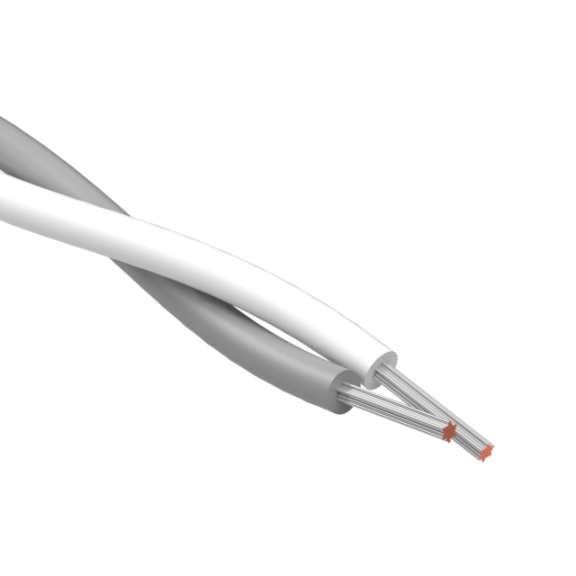 CABLE 2COND 24AWG WHITE/GRAY