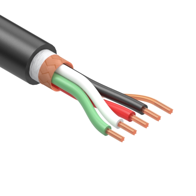 CABLE 4COND 22AWG BLACK