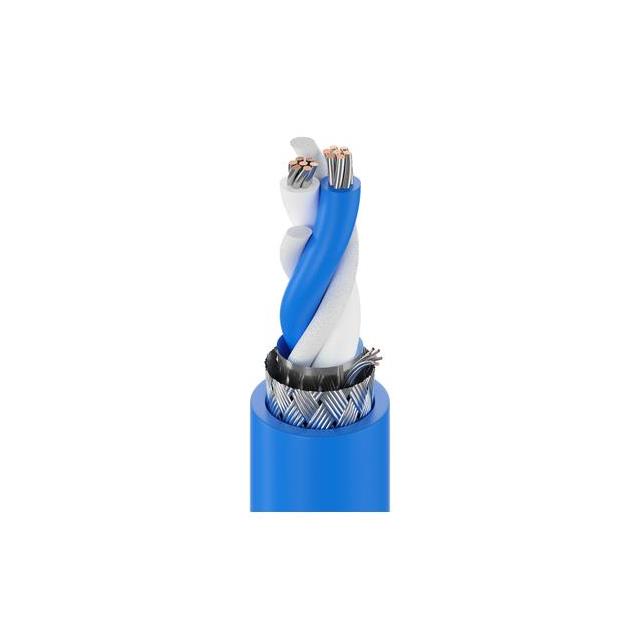 CABLE 2CON 18AWG BLUE SHLD FOOT