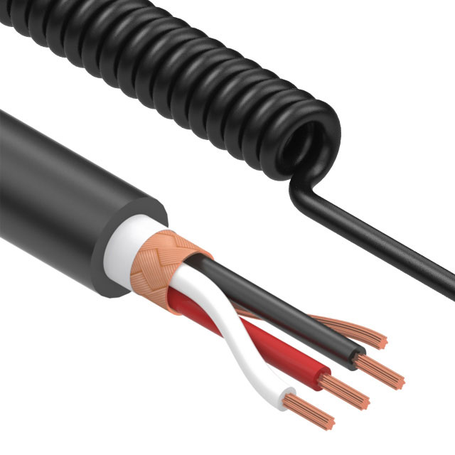 CBL COIL SHLD 3C 24AWG 1115MM