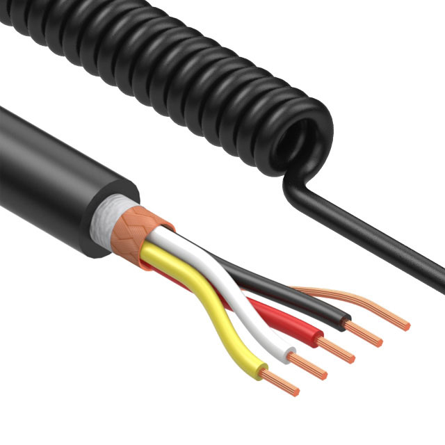 CBL COIL SHLD 4C 28AWG 2230MM