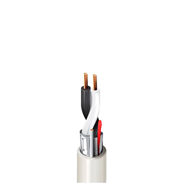 CABLE 2CON 22AWG WHT SHLD