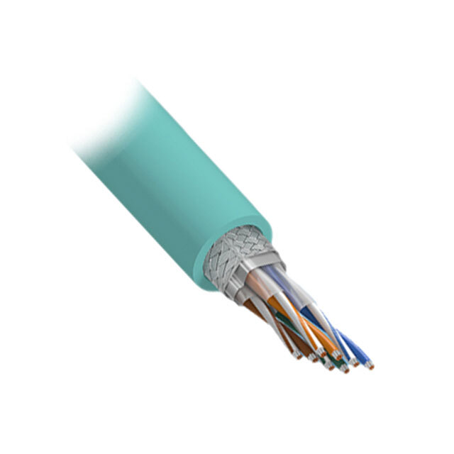 CABLE CAT6A 8CON 26AWG TEAL 100'
