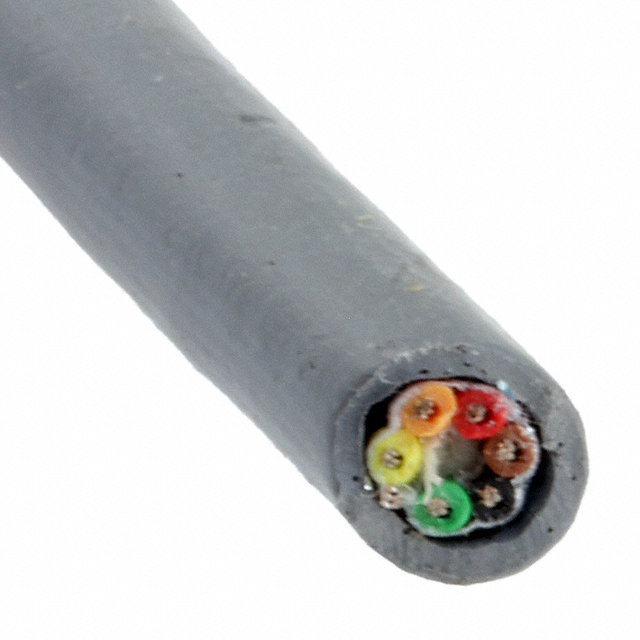 CABLE 6COND 28AWG SLATE SHD 100'