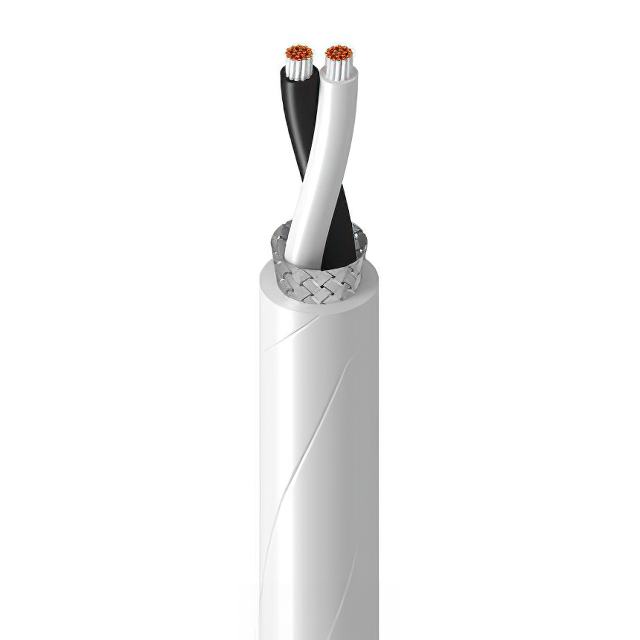 CABLE 2CON 24AWG WHT SHLD