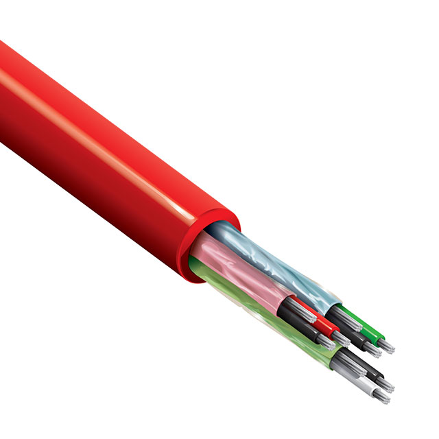 MULTI-PAIR 6COND 22AWG RED 100'