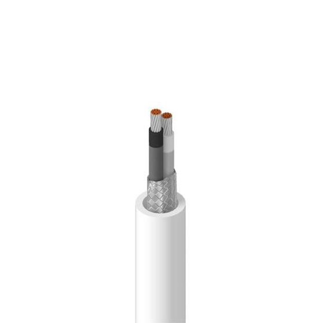 CABLE 2CON 16AWG WHT SHLD