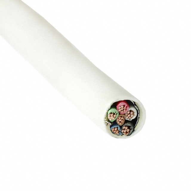 CABLE 6COND 22AWG WHITE SHLD 50'