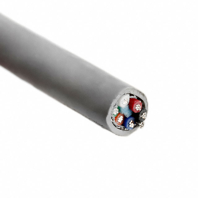 CABLE 6CON 28AWG SLATE SHLD 100'