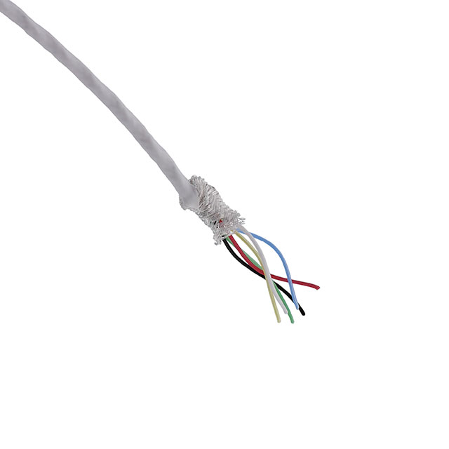 CABLE 6CON 26AWG WHT SHLD 100'