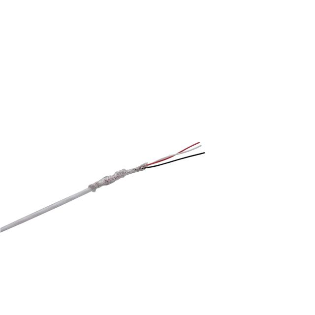 CABLE 3CON 28AWG WHT SHLD 100'