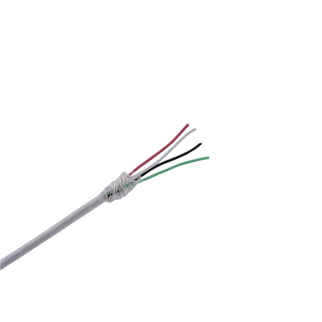 CABLE 4CON 30AWG WHT SHLD 100'
