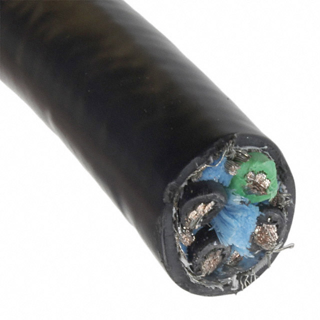 CABLE 4COND 6AWG BLK SHLD 100'