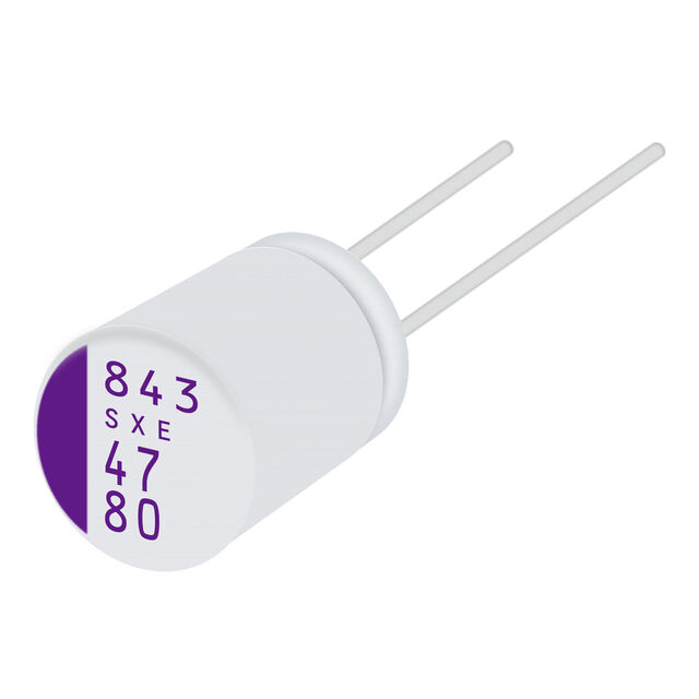 CAP ALUM POLY 27UF 20% 100V TH