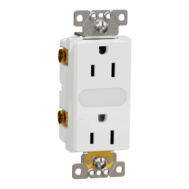 TR 15A LIGHTED RECEPTACLE RESI W