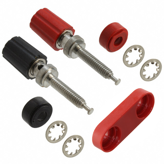 CONN BIND POST DL KNURL BLK/RED