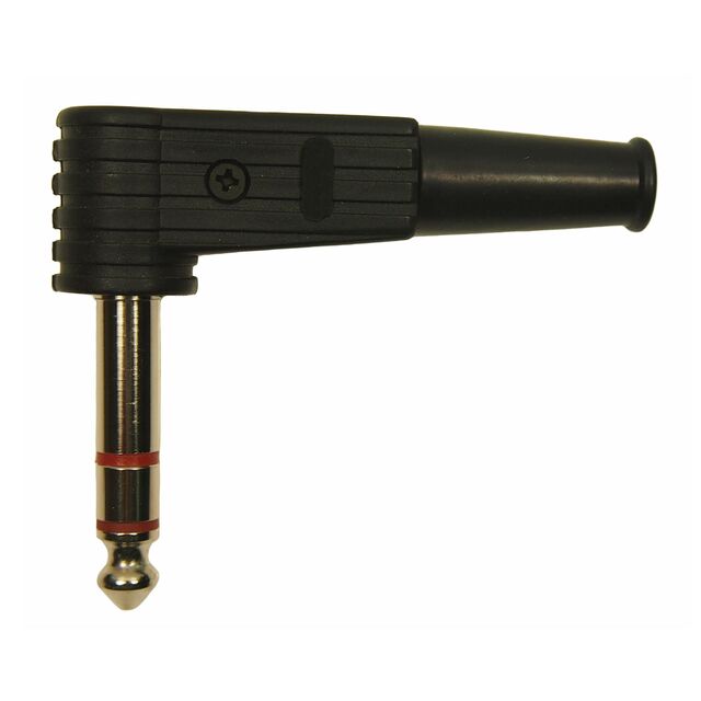 1/4" STEREO PLUG 90 DEG BLACK