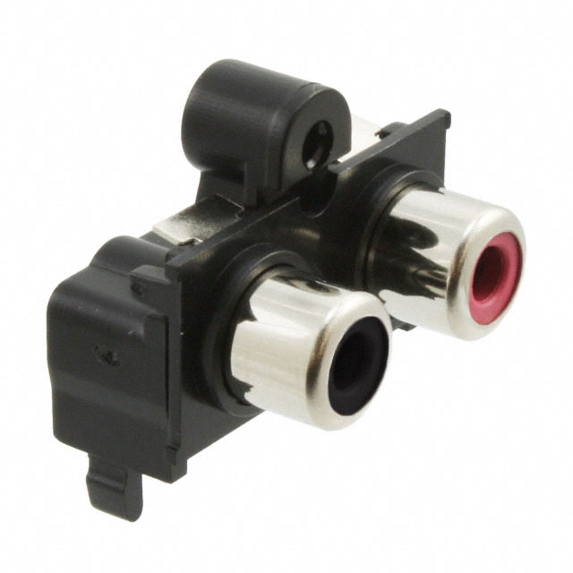 RCA JACK 2P 1 X 2 HORIZ TH RD/BK