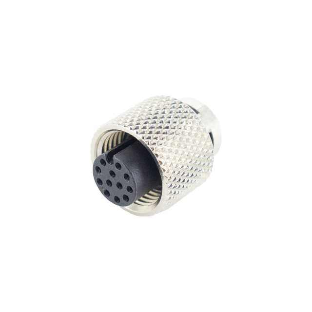 M12 A-CODE PLUG FOR CABLE, 12PIN