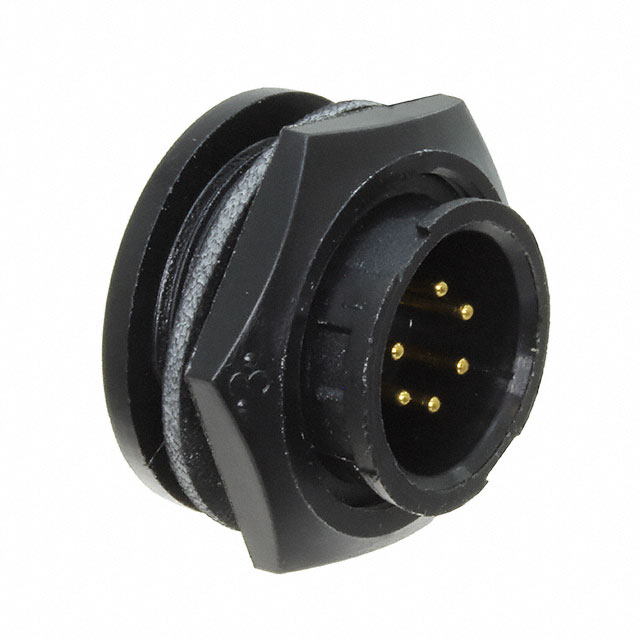 CONN RCPT MALE 6POS GOLD SOLDER