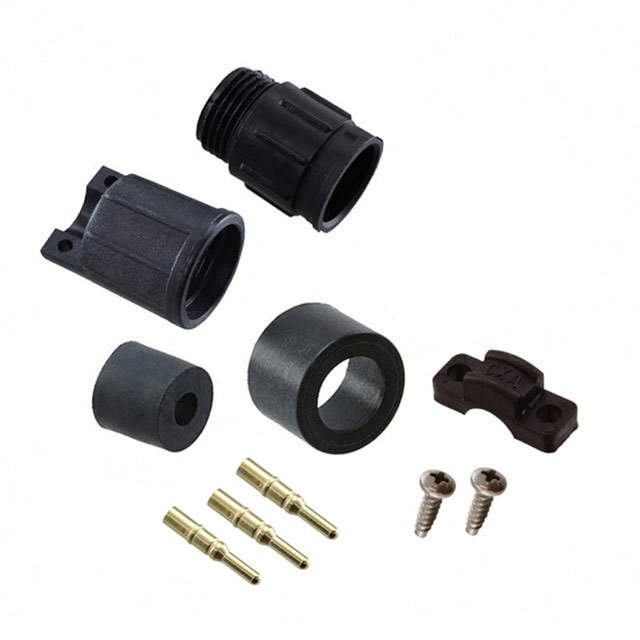 CONN RCPT MALE 3POS GOLD CRIMP