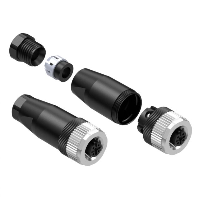 CONN RCPT FMALE M12-4POS SCREW