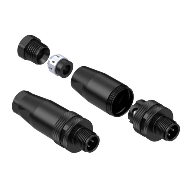 CONN PLUG MALE M12-4POS SCREW