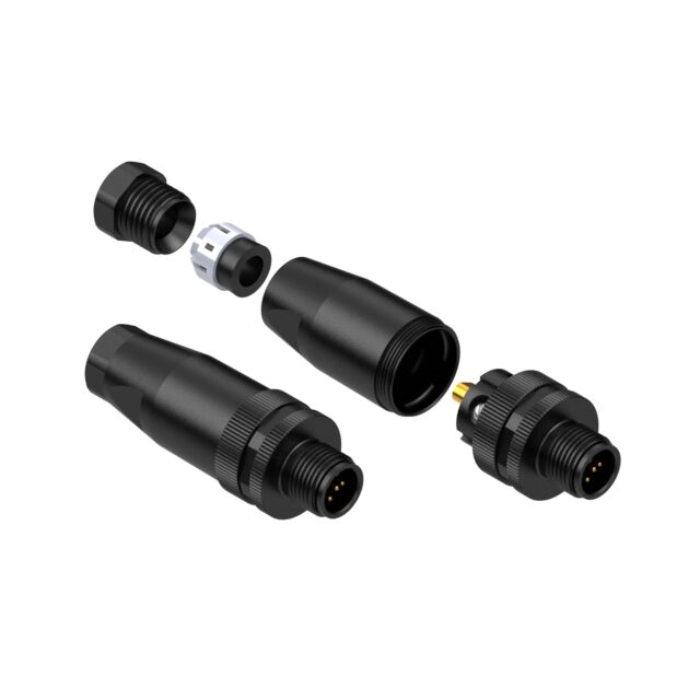 CONN PLUG MALE M12-5POS SCREW
