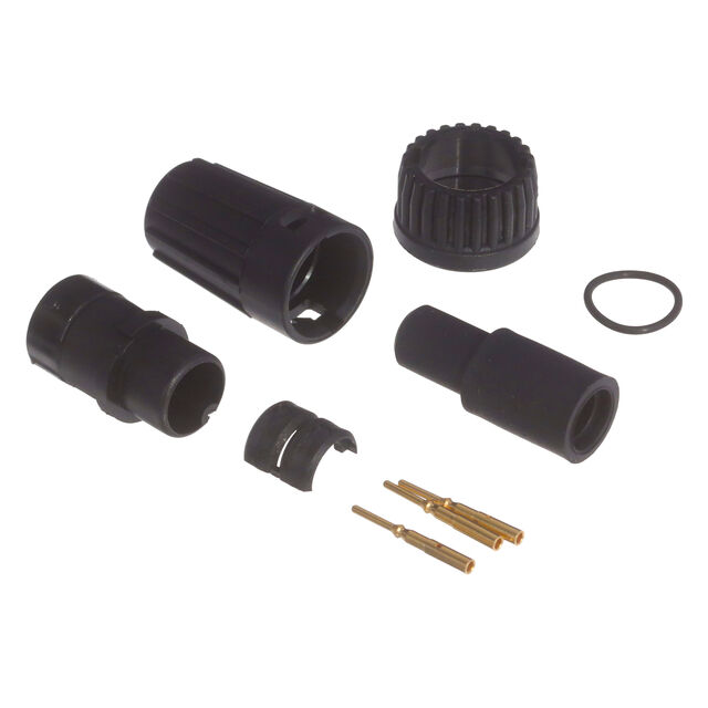 CONN PLUG MALE 3POS GOLD CRIMP
