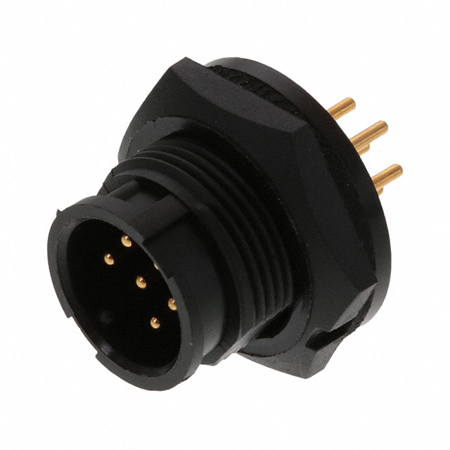 CONN RCPT MALE 6POS GOLD SOLDER