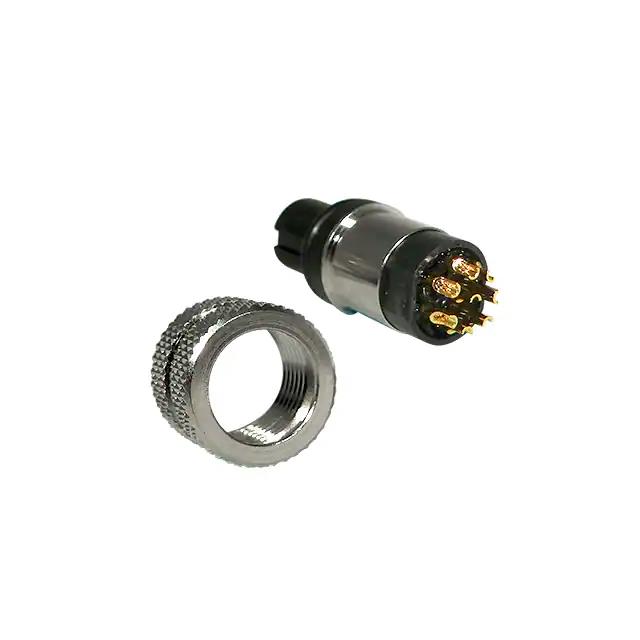 M12 8P A-CODE FEMALE BRASS/TIN S
