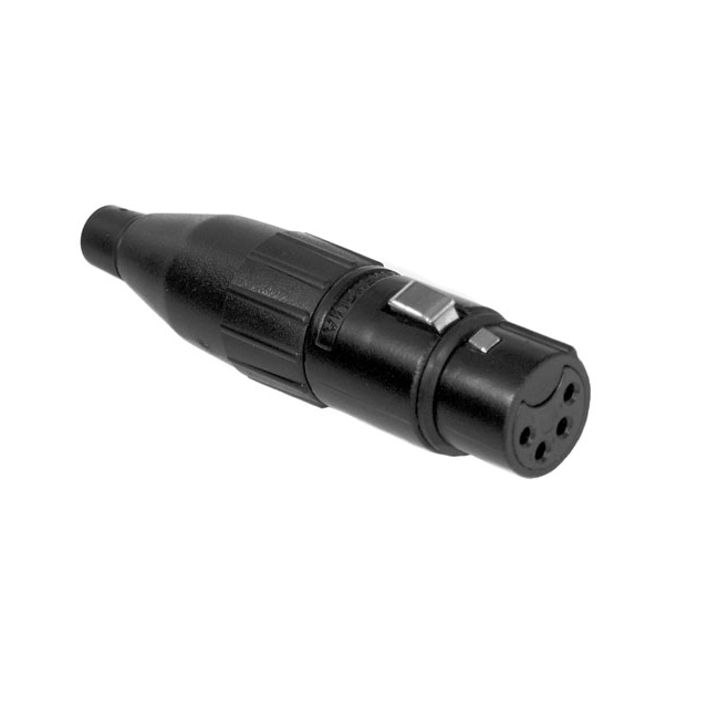 METAL PLUG STR CORD 4 SKT BLACK