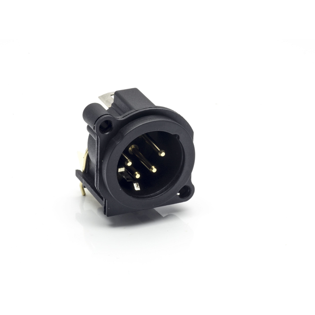 CONN RCPT MALE XLR 4P GOLD SLDR