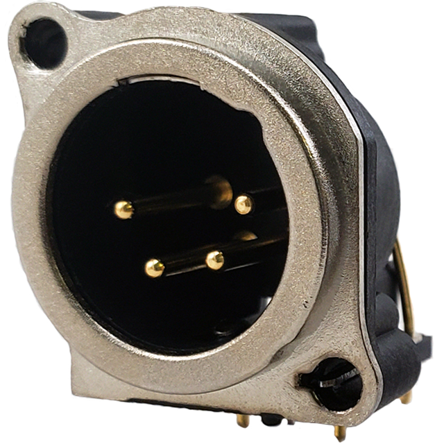 B SERIES, 4 PIN XLR, MALE, HORIZ