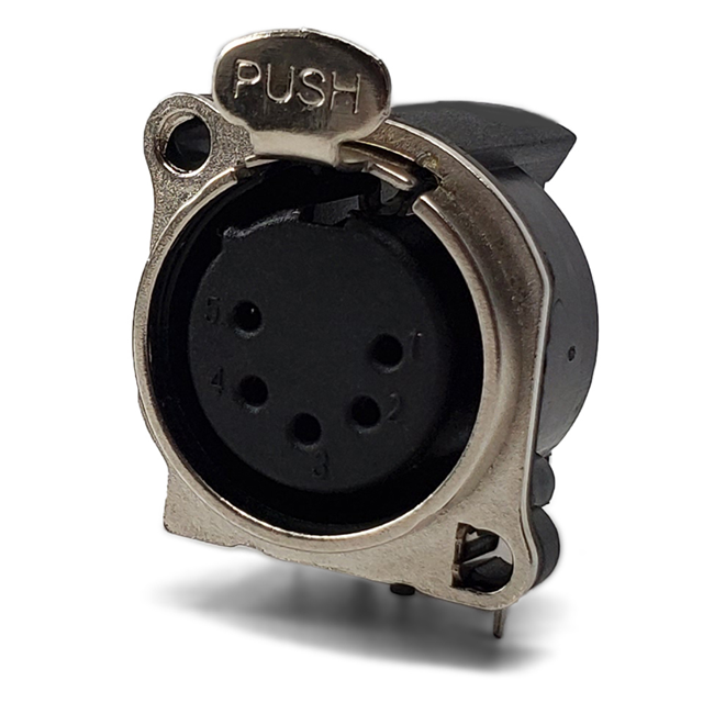 CONN RCPT FMALE XLR 5P GOLD SLDR