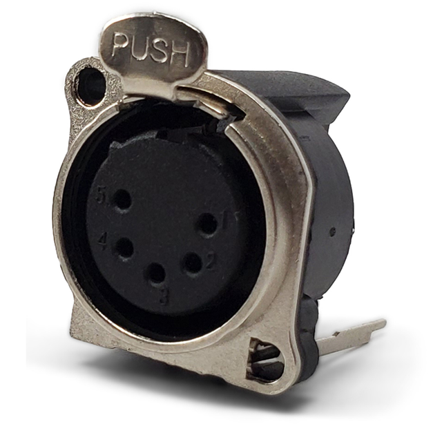 CONN RCPT FMALE XLR 5P GOLD SLDR