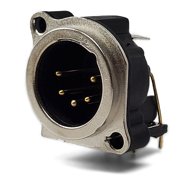 CONN RCPT MALE XLR 5P GOLD SLDR