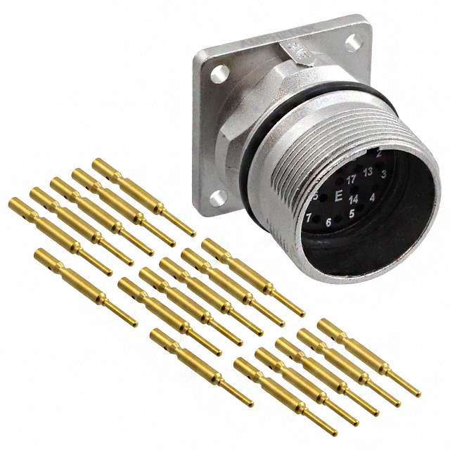 CONN RCPT MALE 17POS GOLD CRIMP