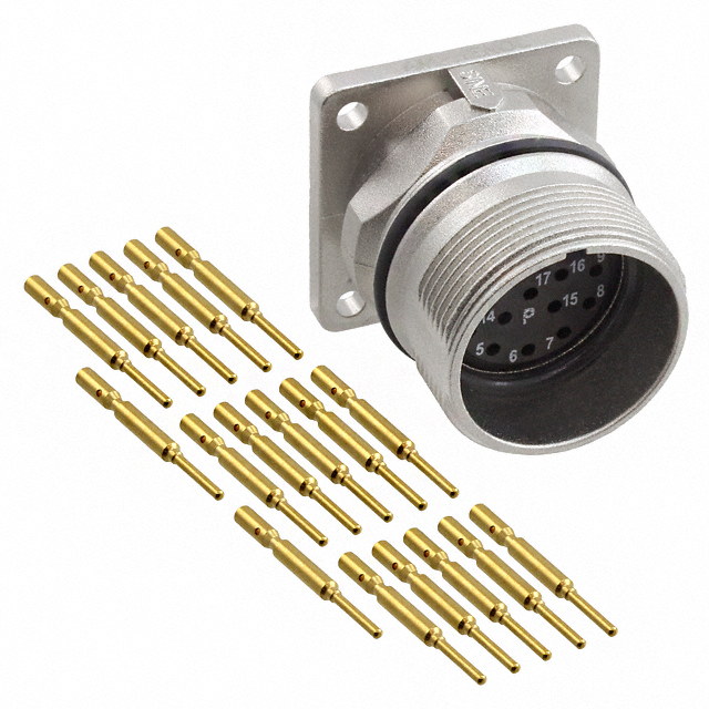 CONN RCPT MALE 17POS GOLD CRIMP