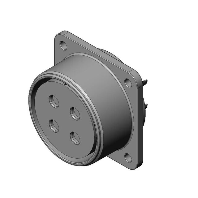 CIRCULAR CONN, 4 POS, PANEL MNT